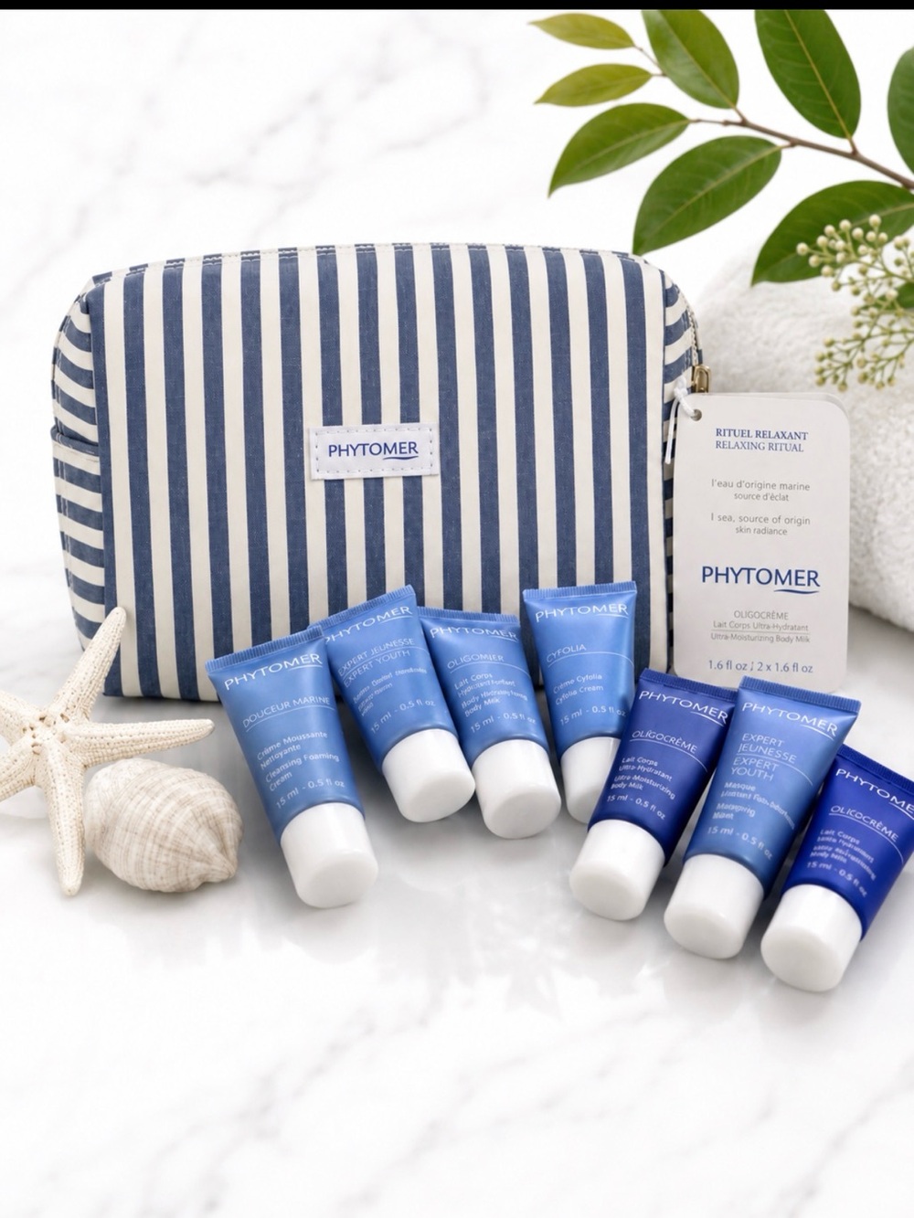 Phytomer French Skincare Travel Set NWT Marine Beauty Minis & Cosmetic Bag